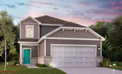 Santiago plan, elevation C in Blue Ridge Ranch in San Antonio by Century Communities