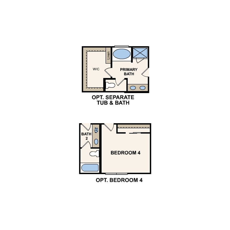 Marigold plan second floor options at Boardwalk at Hunter's Way in St. Hedwig, TX by Century Communities