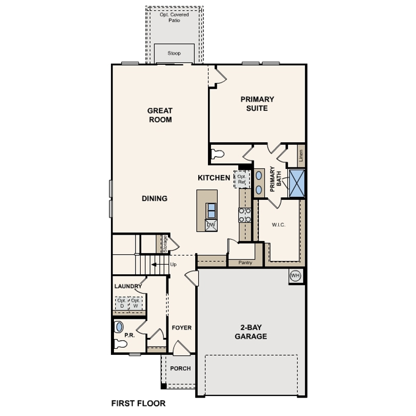  McAllister plan first floor options at Boardwalk at Hunter's Way in St. Hedwig, TX by Century Communities