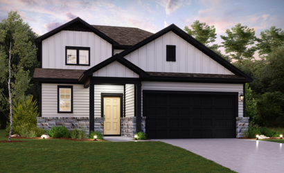 McAllister Plan Elevation B at Boardwalk at Hunter's Way in St. Hedwig, TX by Century Communities