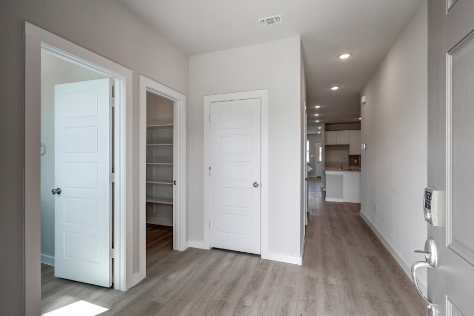 A room with white doors.