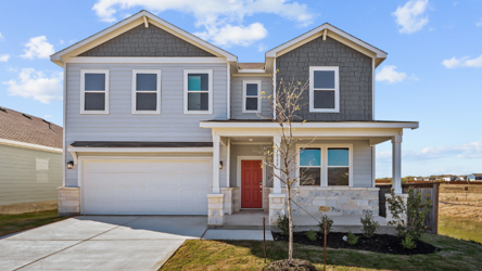 A house with a garage.