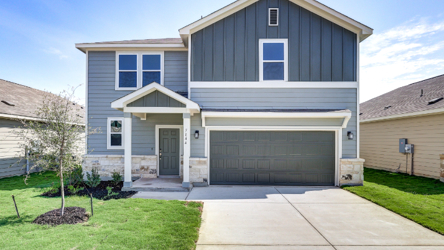 A house with a garage.