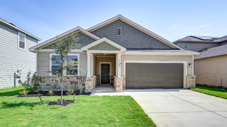 A house with a garage.