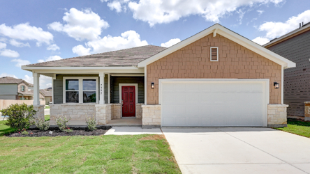 A house with a garage.