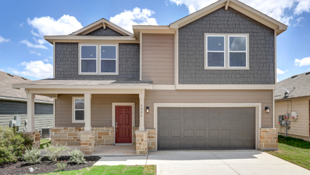 A house with a garage.