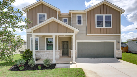 A house with a garage.
