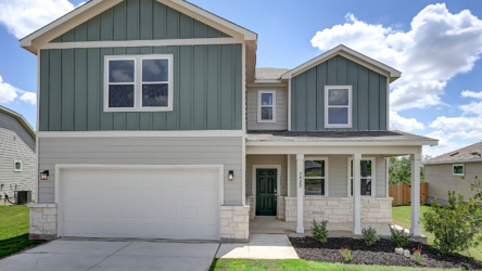 A house with a garage.