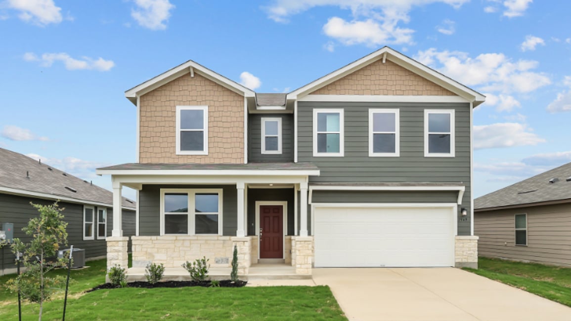 A house with a garage.