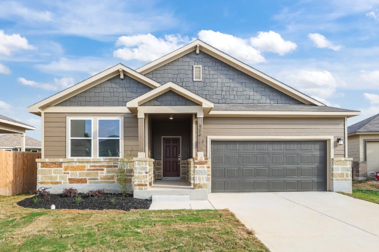 A house with a garage.