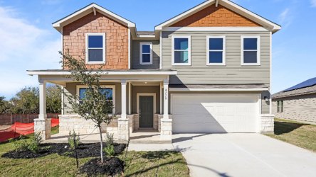A house with a driveway.