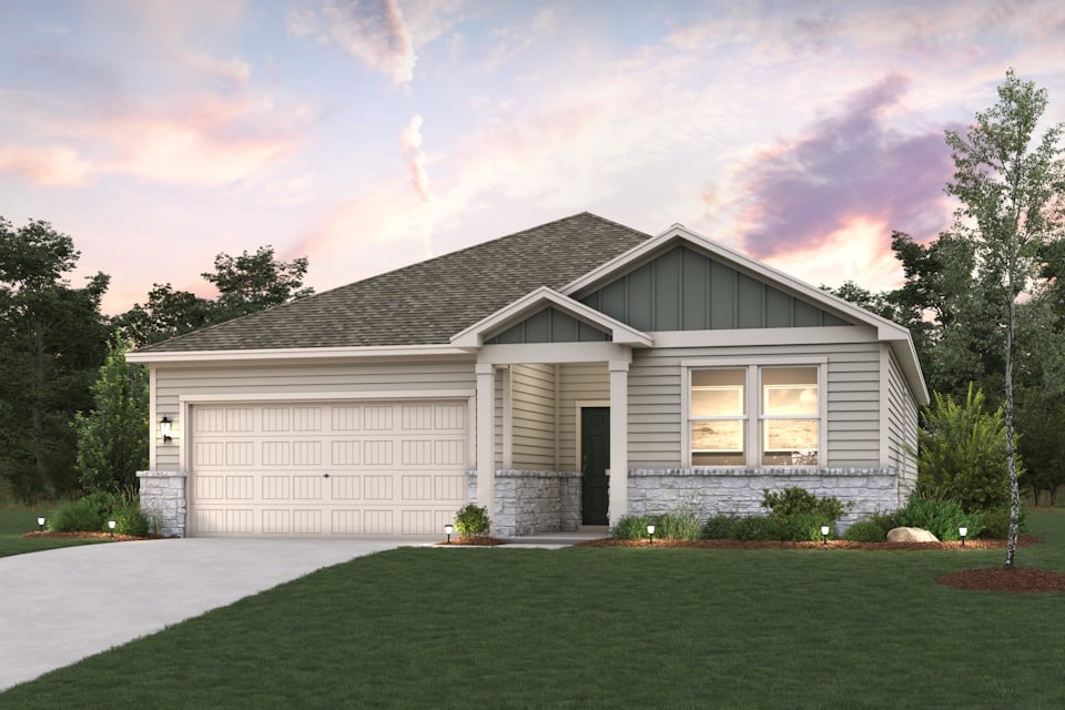 A house with a garage.