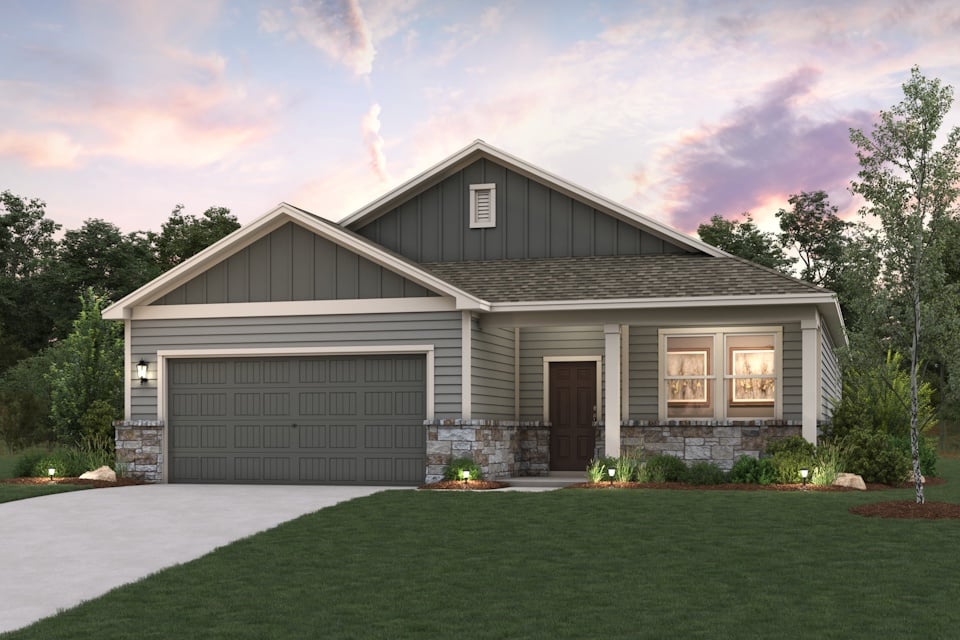 A house with a garage.