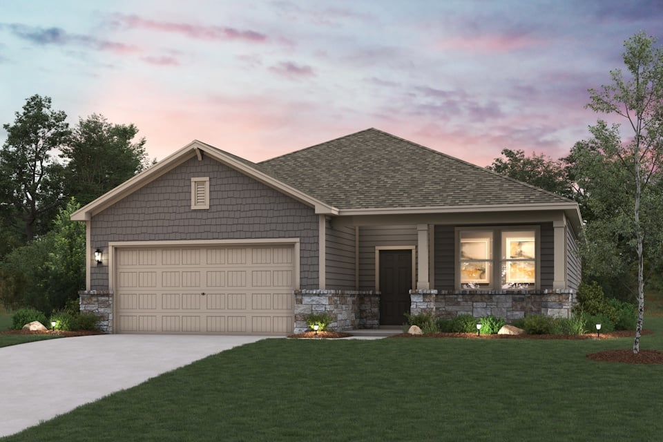 A house with a garage.