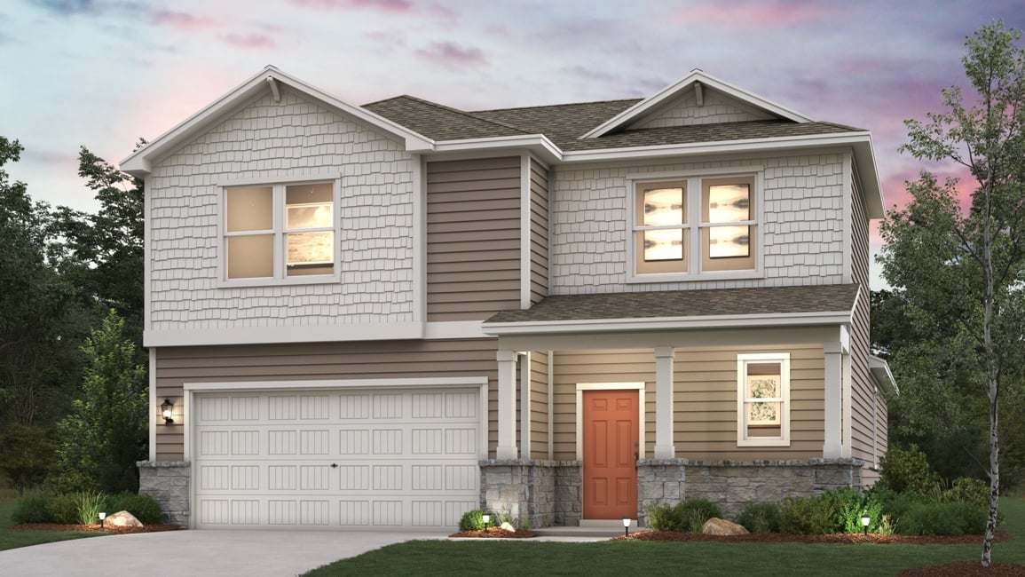 A house with a garage.