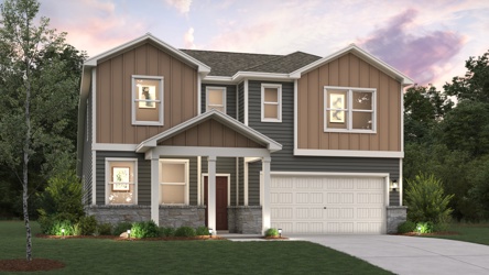 A house with a garage.