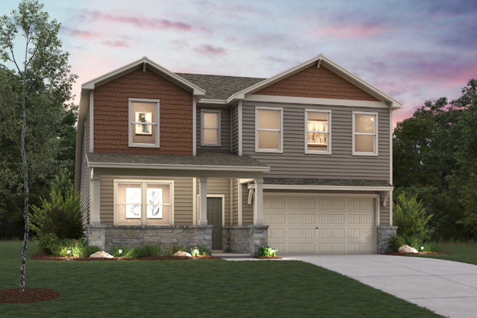 A house with a garage.