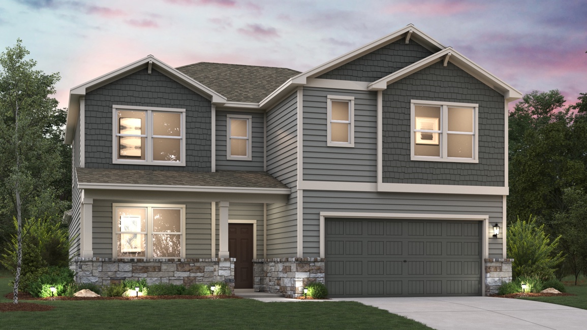 A house with a garage.