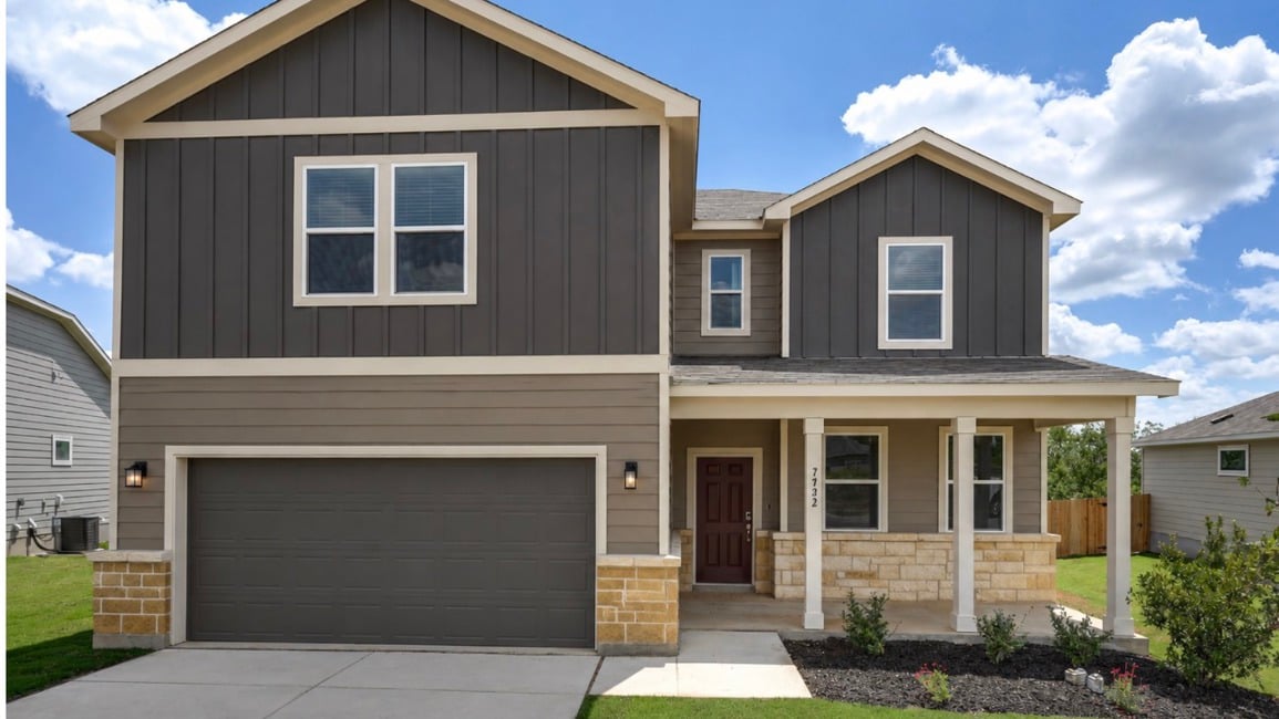 A house with a garage.