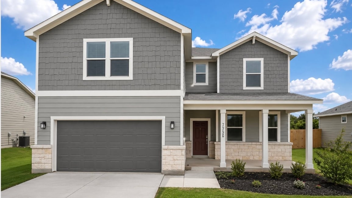 A house with a garage.
