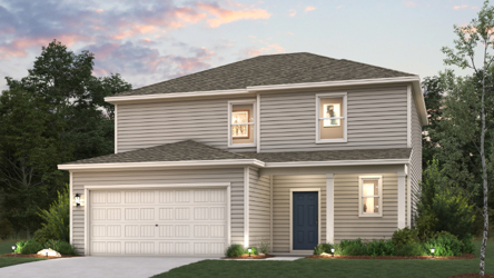 A house with a garage.