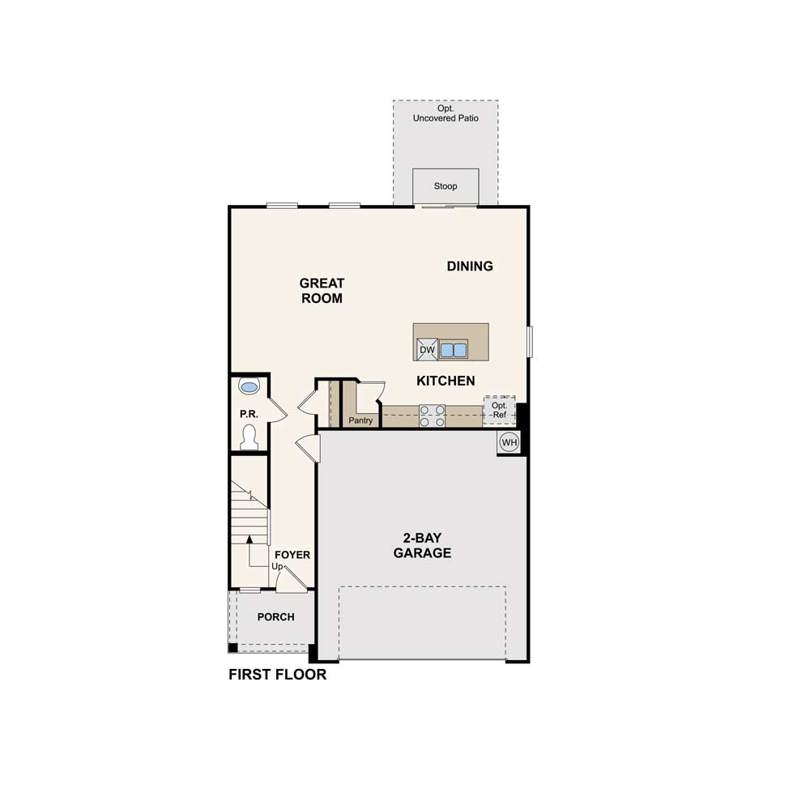 Emory plan first floor at Covington in San Antonio, TX by Century Communities