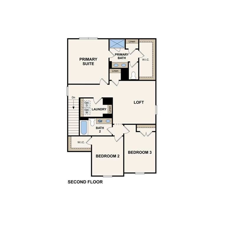 Emory plan second floor at Covington in San Antonio, TX by Century Communities