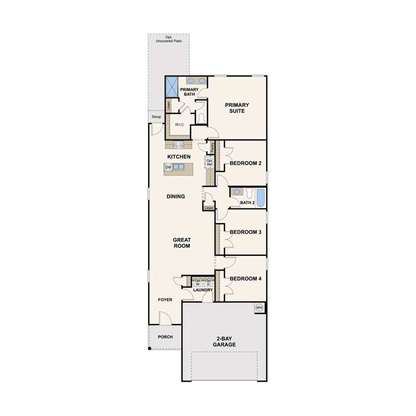 Hillshire plan first floor at Covington in San Antonio, TX by Century Communities