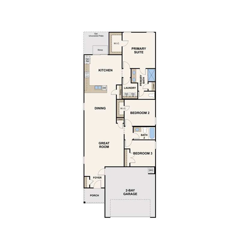 Tyler plan first floor at Covington in San Antonio, TX by Century Communities