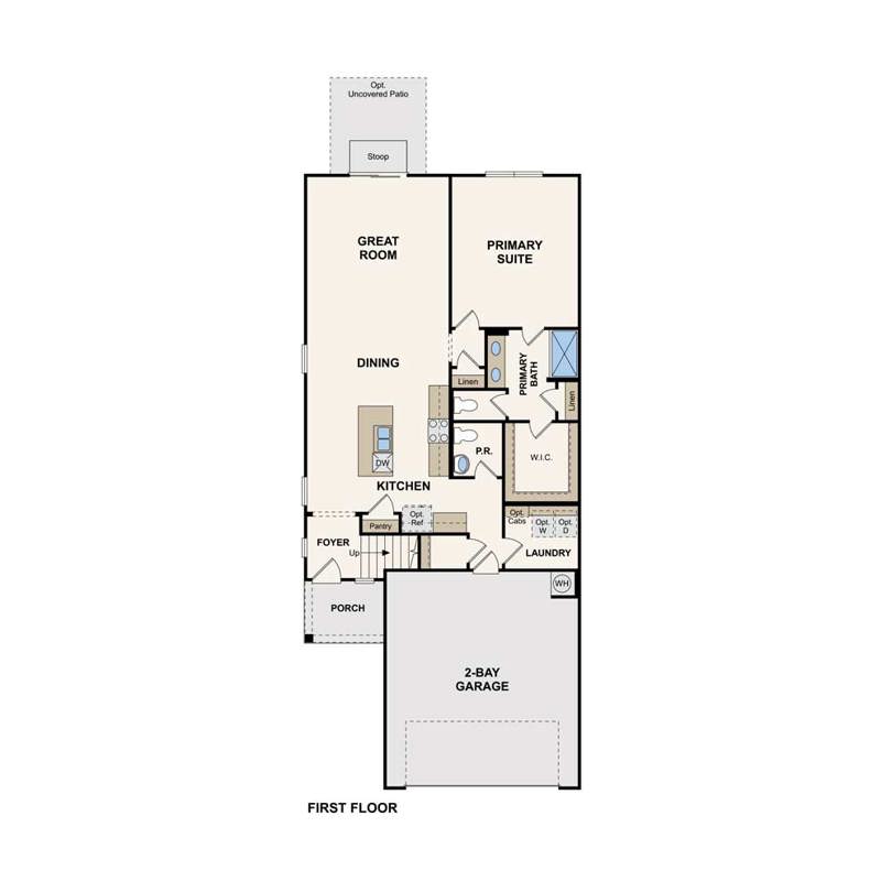 Whitney plan first floor at Covington in San Antonio, TX by Century Communities