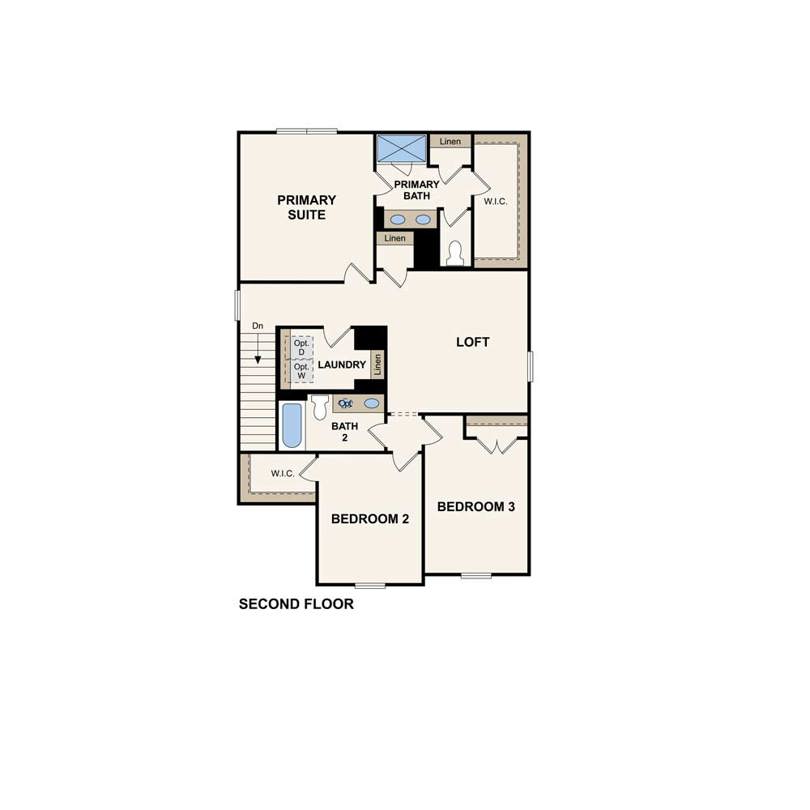 Emory plan second floor at Los Altos in San Antonio, TX by Century Communities