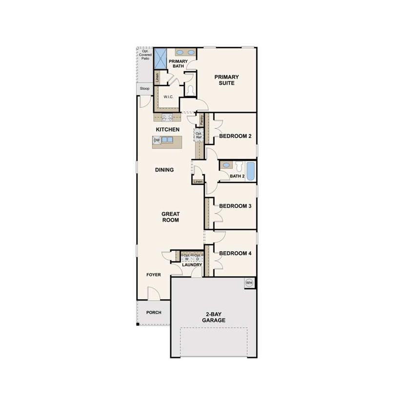 Hillshire plan first floor at Los Altos in San Antonio, TX by Century Communities