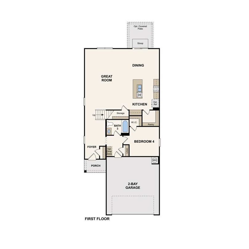 Santiago plan first floor at Los Altos in San Antonio, TX by Century Communities