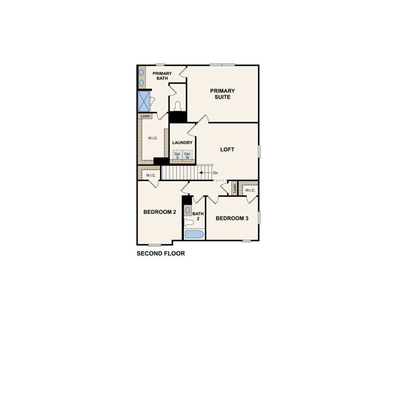 Santiago plan second floor at Los Altos in San Antonio, TX by Century Communities
