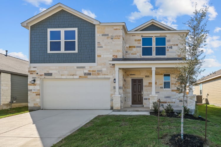 A house with a garage.