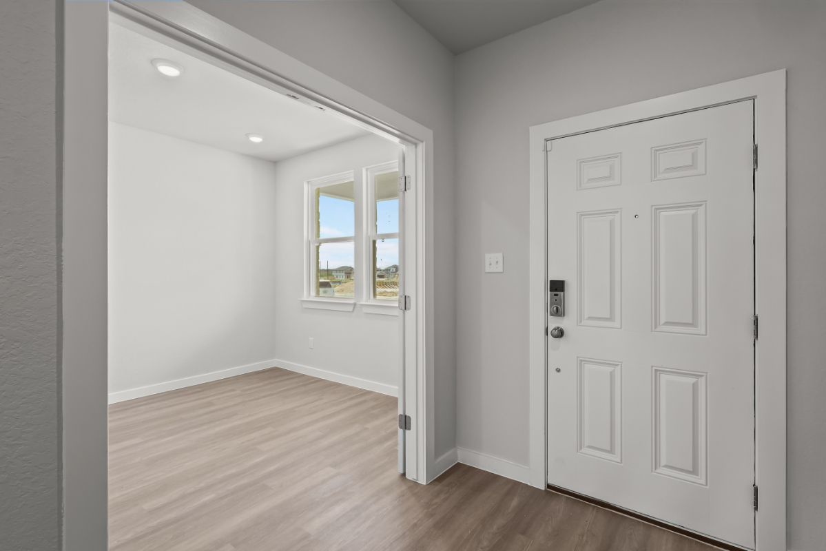 A room with white doors.