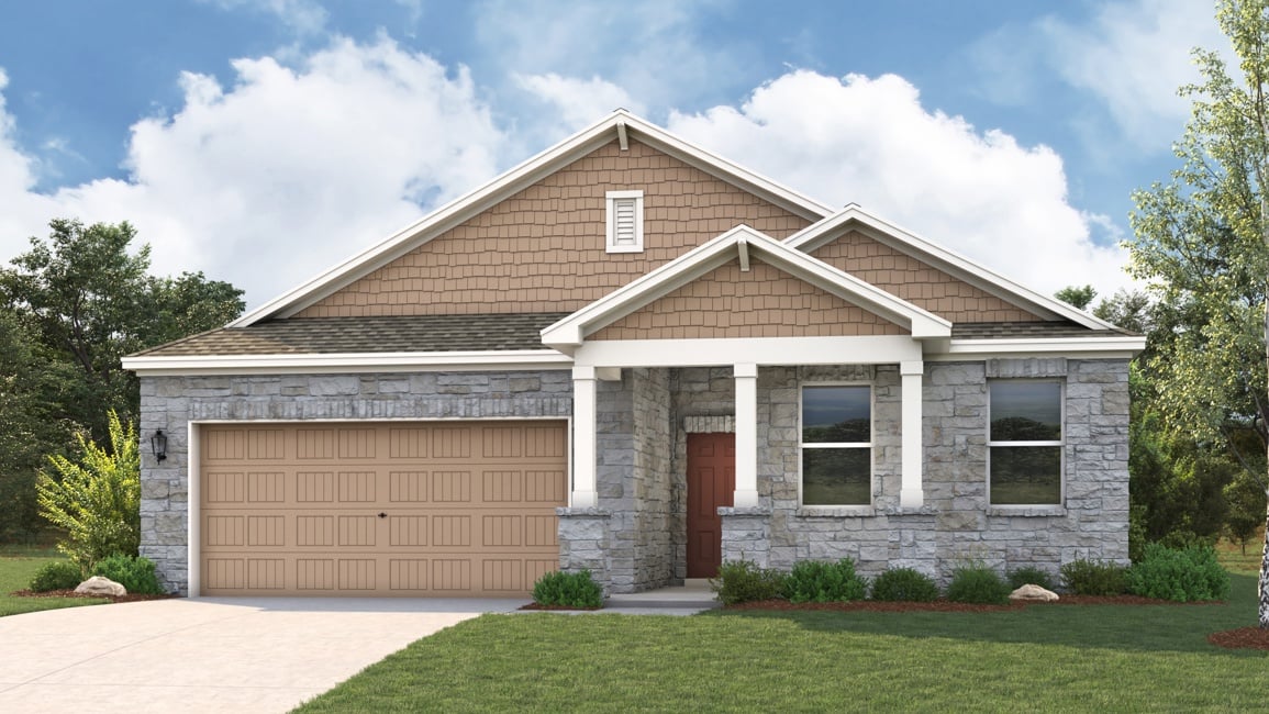 A house with a garage.