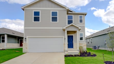 A house with a garage.