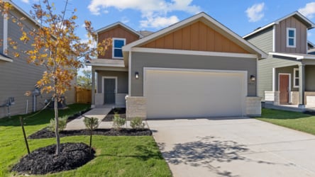 A house with a garage.