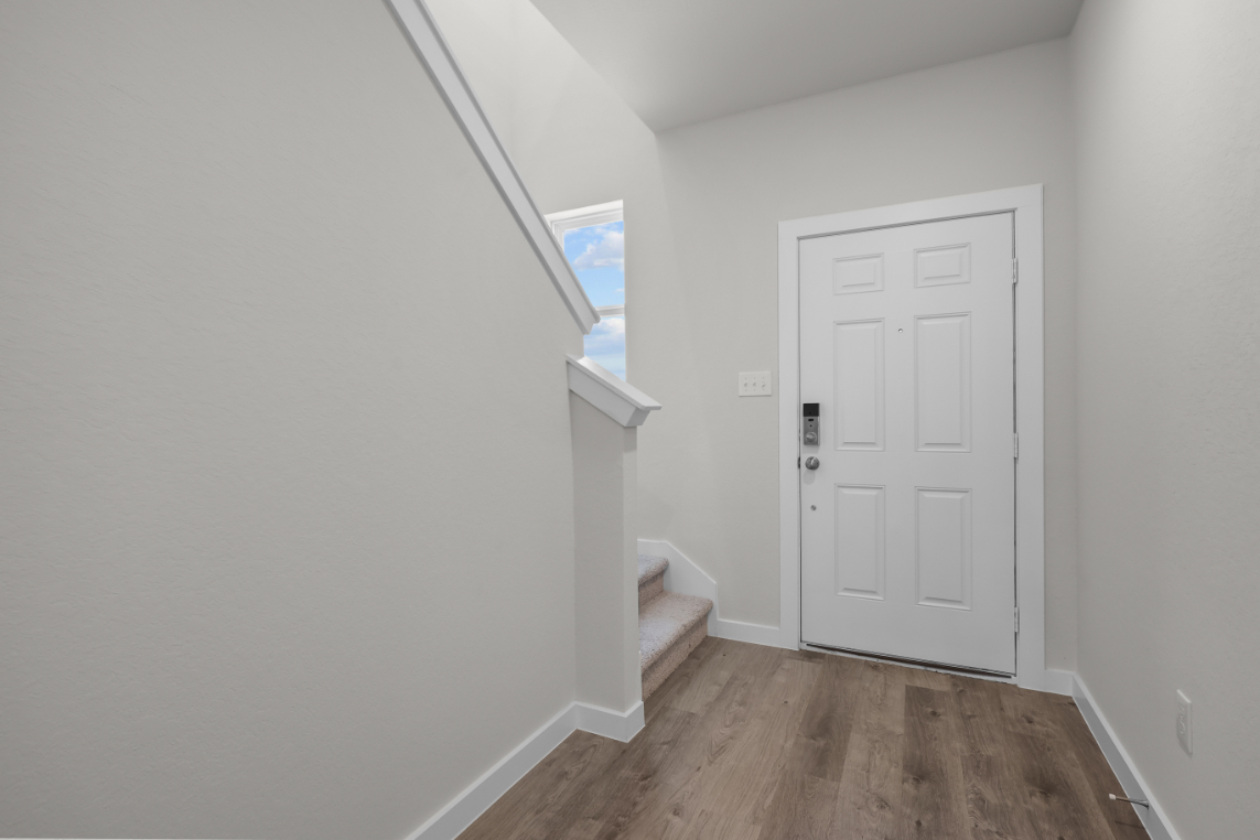 A room with white doors.