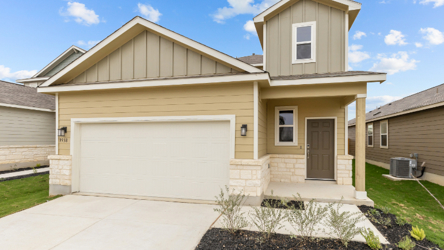 A house with a garage.