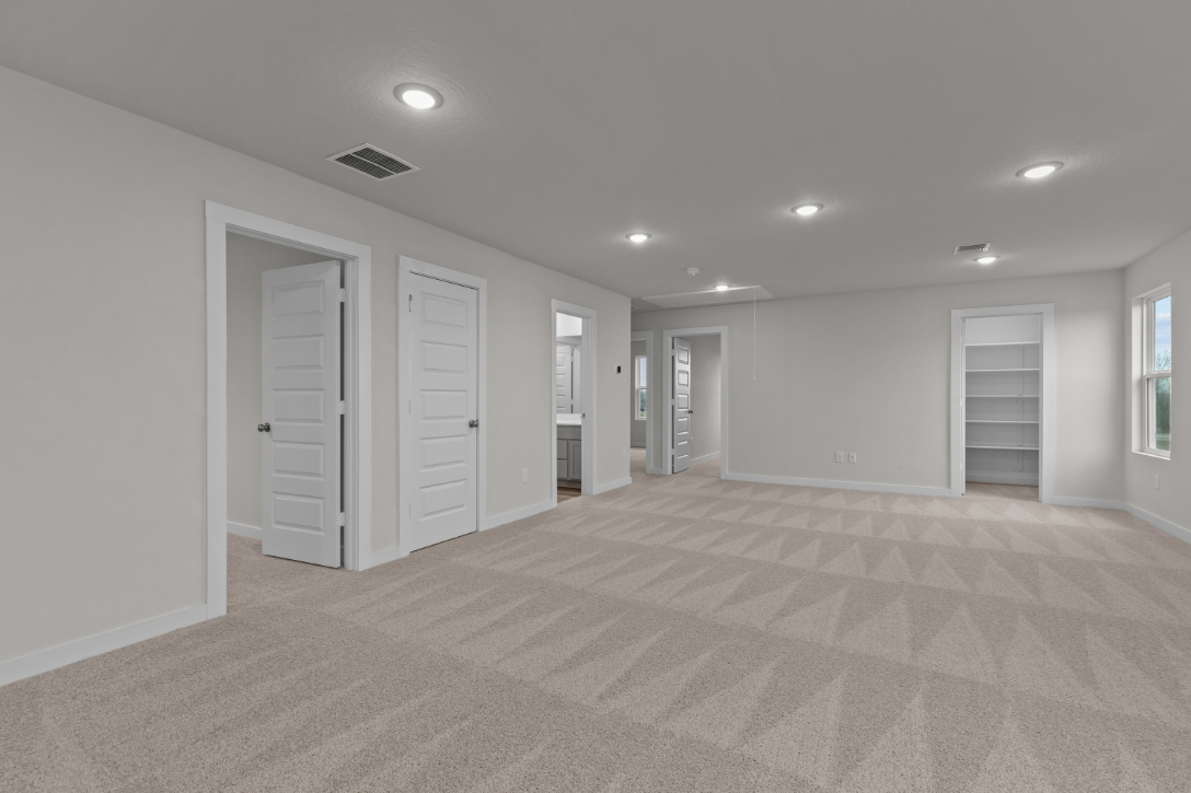 A room with white doors.