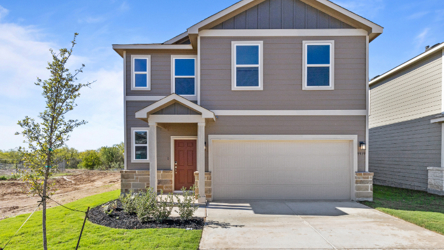 A house with a garage.