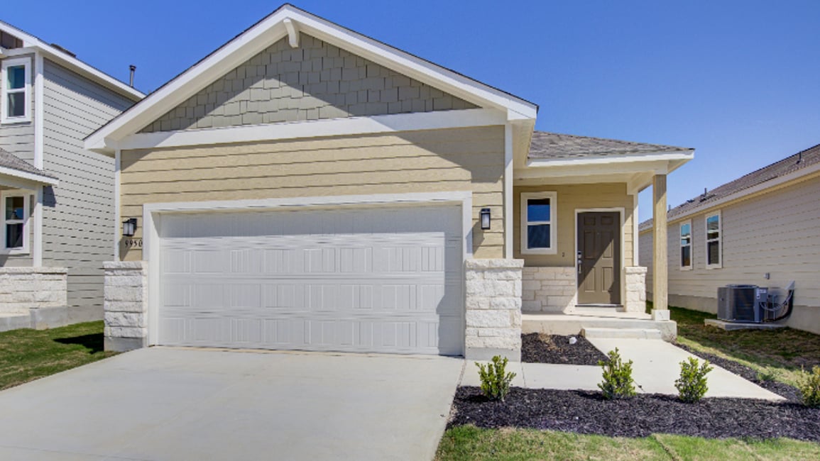 A house with a garage.