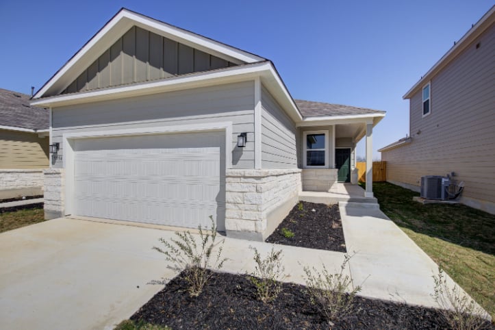 A house with a garage.