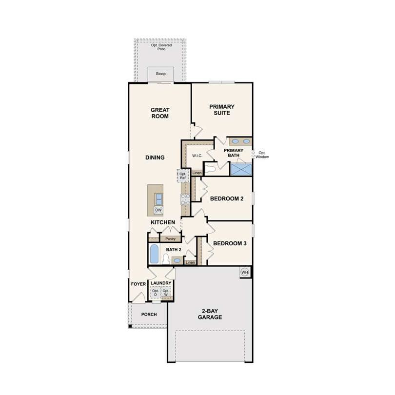 Davis plan first floor at Los Altos in San Antonio, TX by Century Communities