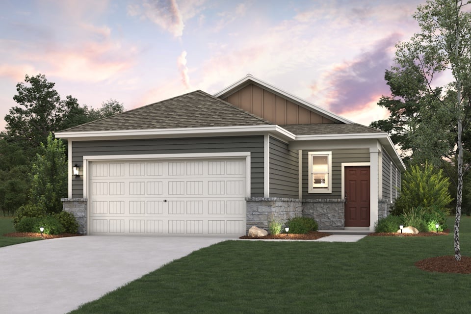 A house with a garage.