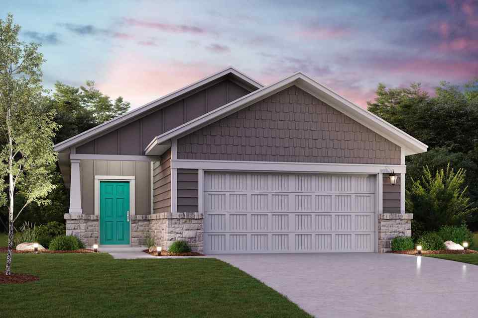 A house with a garage.