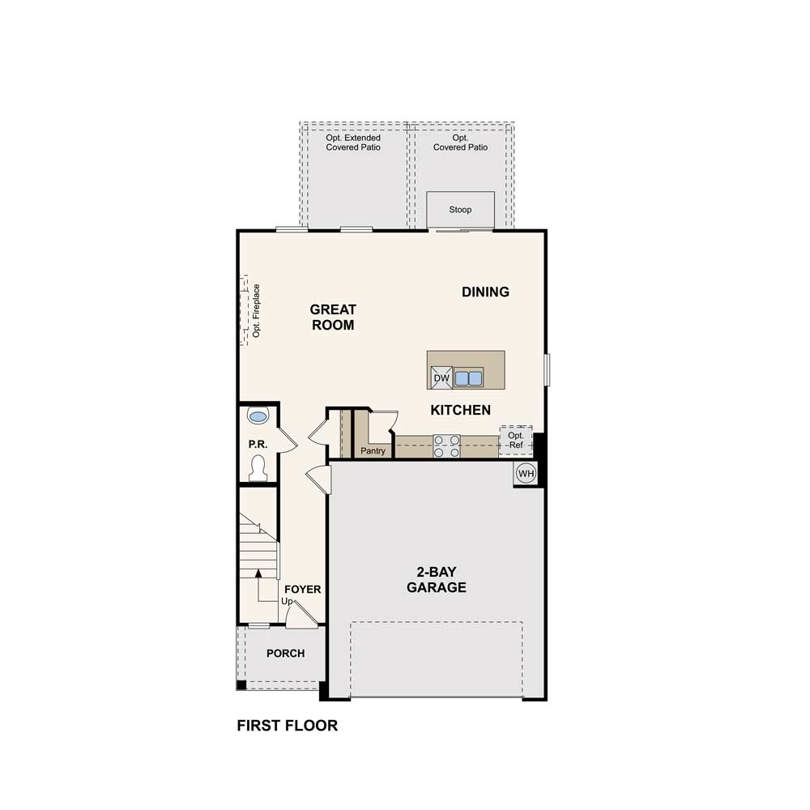 Emory plan first floor at Hidden Springs in New Braunfels, TX by Century Communities