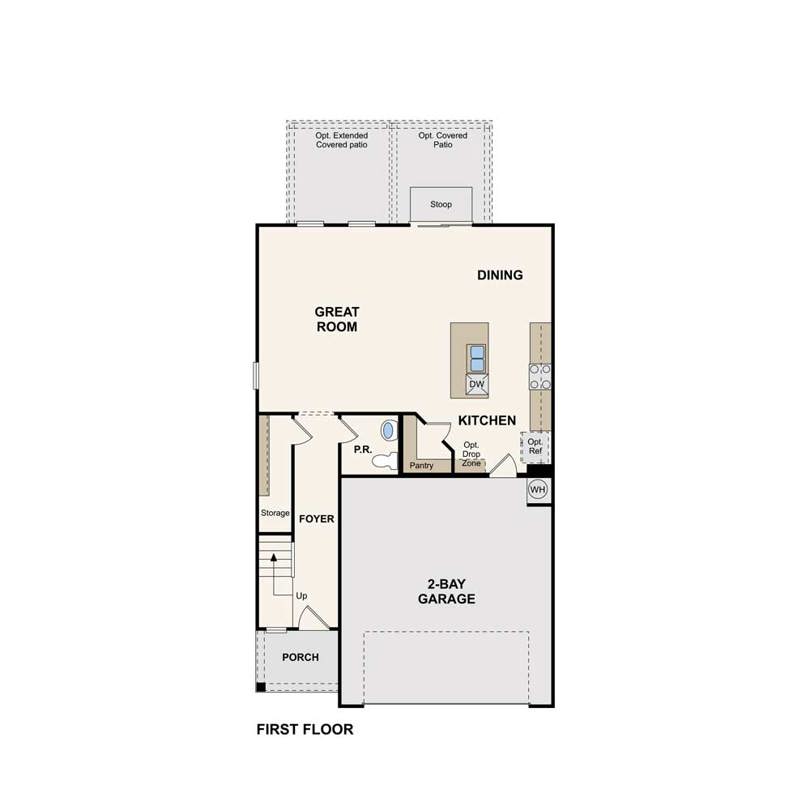 Gannett plan first floor at Hidden Springs in New Braunfels, TX by Century Communities